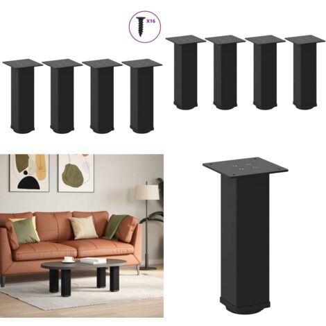 Gambe per Tavolino da Caffè 4 pz Nere 30-32 cm Acciaio - Gambe in acciaio - Gambe per tavolo