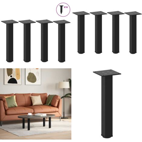 Gambe per Tavolino da Caffè 4 pz Nere 42-44 cm Acciaio - Gambe in acciaio - Gambe per tavoli