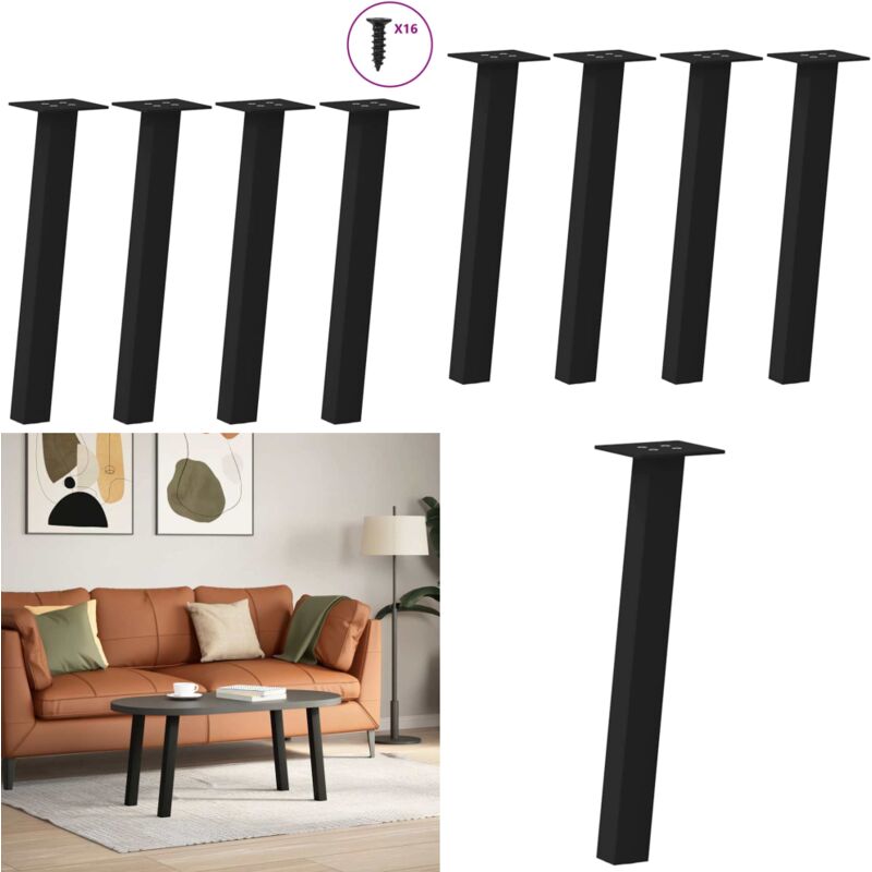 Gambe per Tavolino da Caffè 4 pz Nere 42 cm Acciaio - Gambe in acciaio - Gambe per tavolo