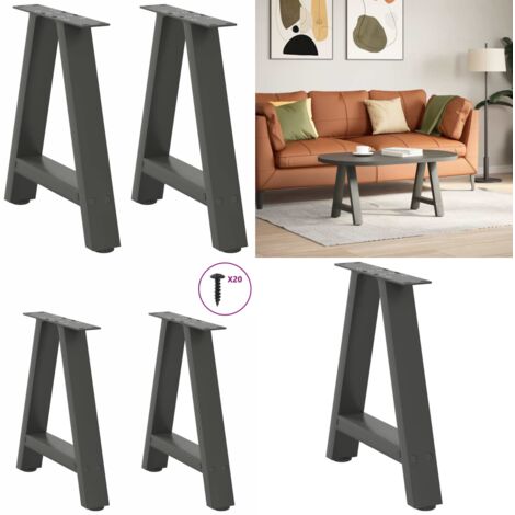 Gambe per Tavolino da Caffè a Forma di A 2 pz Antracite 50x(42-43) cm Acciaio - Gambe in acciaio - Gambe a forma di A