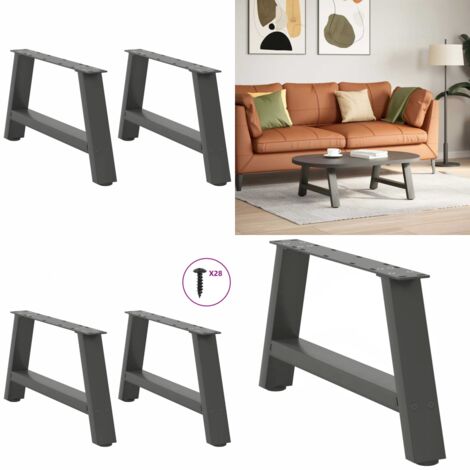 Gambe per Tavolino da Caffè a Forma di A 2 pz Antracite 70x(30-31) cm Acciaio - Gambe in acciaio - Gambe a forma di A