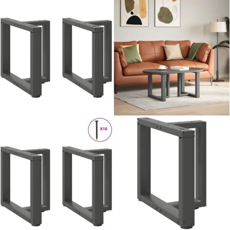 Gambe per Tavolino da Caffè a Forma di T 2 pz Antracite 50x25x(42-43) cm Acciaio - Gambe in acciaio - Gambe a T