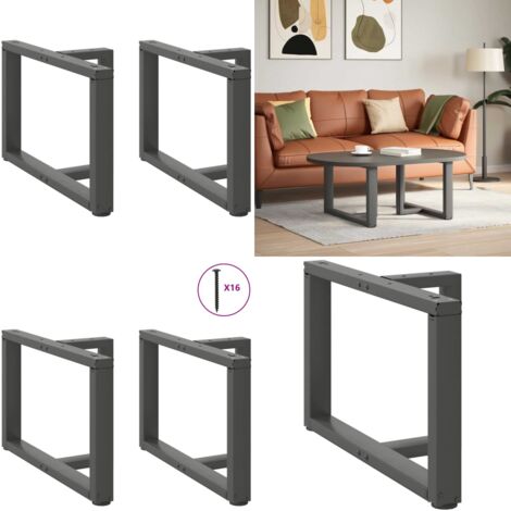 Gambe per Tavolino da Caffè a Forma di T 2 pz Antracite 60x25x(42-43) cm Acciaio - Gambe in acciaio - Gambe a T