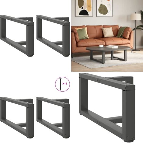 Gambe per Tavolino da Caffè a Forma di T 2 pz Antracite 70x25x(30-31) cm Acciaio - Gambe in acciaio - Gambe a forma di T