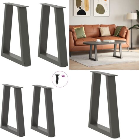 Gambe per Tavolino da Caffè a Forma di V 2 pz Antracite 28x(42-43,3) cm Acciaio - Gambe in acciaio - Gambe per tavoli