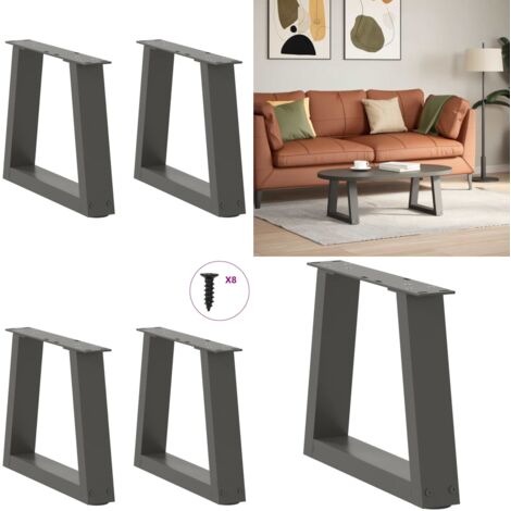 Gambe per Tavolino da Caffè a Forma di V 2 pz Antracite 30x(30-31,3) cm Acciaio - Gambe in acciaio - Gambe per tavolo