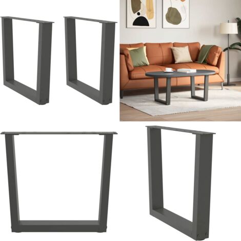 Gambe per Tavolino da Caffè a Forma di V 2 pz Antracite 50x(42-43,3) cm Acciaio - Gambe in acciaio - Gambe per tavolo