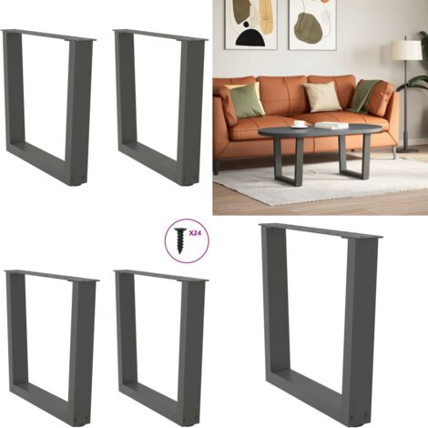 Gambe per Tavolino da Caffè a Forma di V 2 pz Antracite 60x(42-43,3) cm Acciaio - Gambe in acciaio - Gambe per tavolo