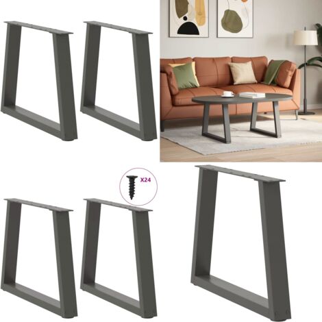 Gambe per Tavolino da Caffè a Forma di V 2 pz Antracite 70x(42-43,3) cm Acciaio - Gambe in acciaio - Gambe per tavolo