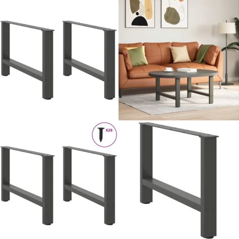 Gambe per Tavolino da Caffè Antracite 2 pz 70x(42-43) cm Acciaio - Gambe in acciaio - Gambe per tavoli
