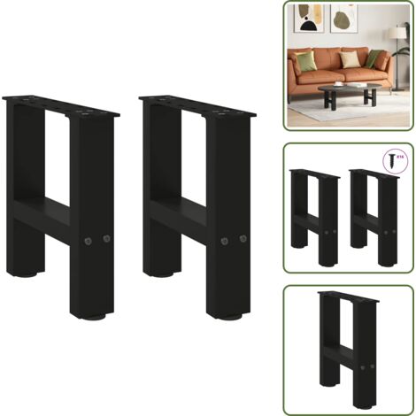 Gambe per tavolino - vidaXL Gambe per Tavolino da Caffè Nere 2 pz 30x(30-31) cm Acciaio - Gambe per caffè