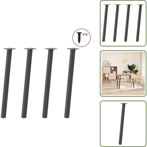 Gambe per tavolino - vidaXL Gambe per tavolo consolle 4 pz Antracite 72 cm Acciaio - Gambe in acciaio verniciato