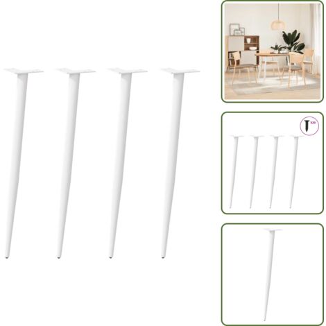 Gambe per tavolino - vidaXL Gambe per Tavolo Consolle Forma Conica 4 pz Bianche 72-73 cm Acciaio - Gambe per consolle