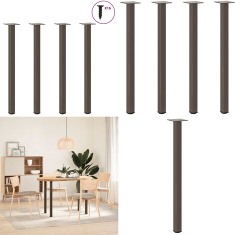 Gambe per tavolo consolle 4 pz in acciaio naturale 72-74 cm - Gambe in acciaio - Gambe per tavolo da pranzo