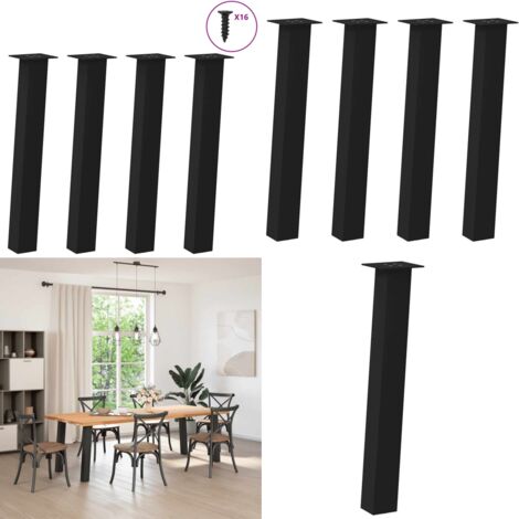 Gambe per tavolo consolle 4 pz nere 72 cm in acciaio - Gambe in acciaio - Gambe per tavolo
