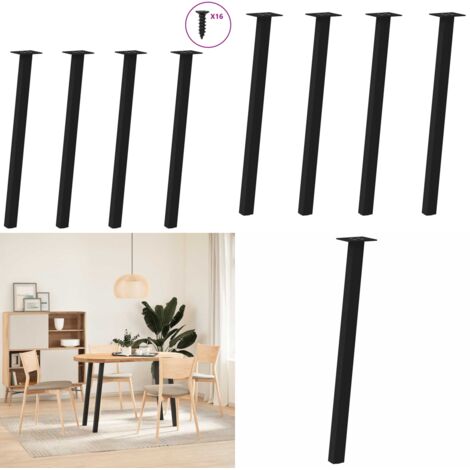 Gambe per tavolo consolle 4 pz nere 72 cm in acciaio - Gambe in acciaio - Gambe per tavolo