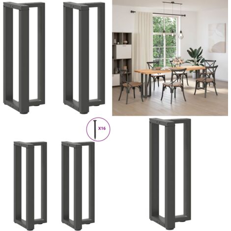 Gambe per tavolo consolle a T 2 pz Antracite 25x28x(72-73) cm Acciaio - Gambe in acciaio - Tavolo consolle