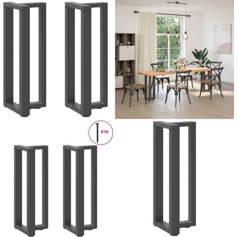 Gambe per tavolo consolle a T 2 pz Antracite 38x25x(72-73) cm Acciaio - Gambe in acciaio - Gambe a T