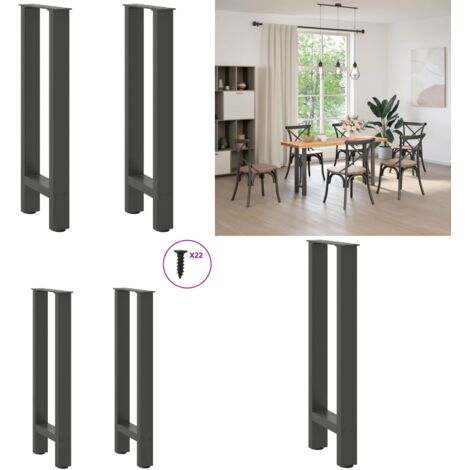 Gambe per tavolo consolle antracite 2 pz 38x(72-73) cm in acciaio - Gambe in acciaio - Tavolo consolle