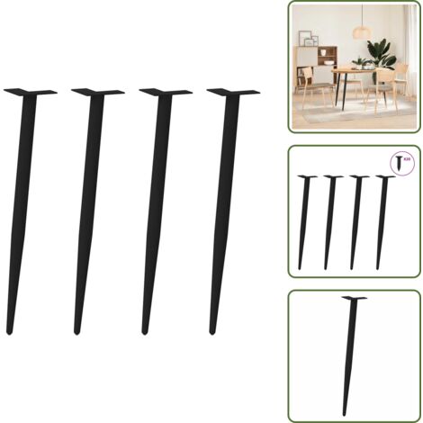 Gambe per tavolo consolle conica - vidaXL Gambe per Tavolo Consolle Forma Conica 4 pz Nere 72-73 cm Acciaio - Gambe per tavolo consolle regolabili