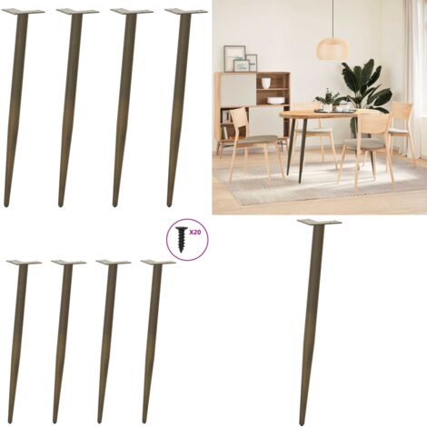 Gambe per Tavolo Consolle Forma Conica 4 pz Acciaio Naturale 72-73 cm Acciaio - Gambe in acciaio - Gambe per tavolo