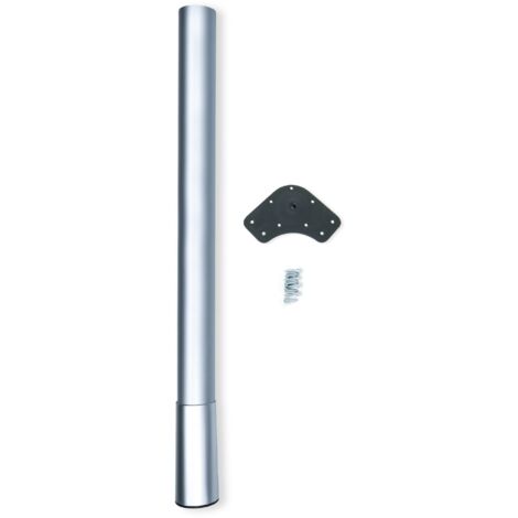 Gambe per tavolo Conus D60 mm, H687-800 mm, Acciaio e Tecnoplastica, Verniciato alluminio