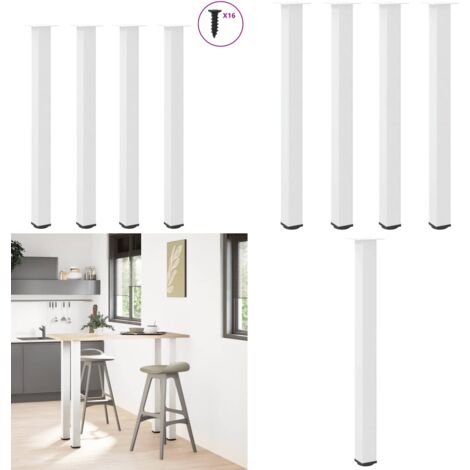 Gambe per tavolo da bar 4 pz bianche 110-112 cm in acciaio - Tavolo da bar - Gambe in acciaio