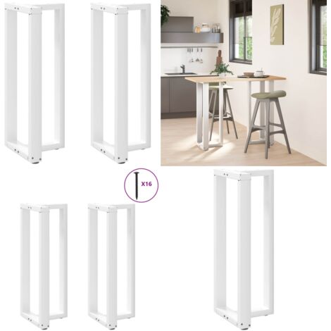Gambe per tavolo da bar a forma di T 2 pz bianche 40x35x(100-101) cm in acciaio - Gambe in acciaio - Gambe a forma di T