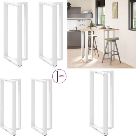 Gambe per tavolo da bar a forma di T 2 pz bianche 60x35x(110-111) cm in acciaio - Gambe in acciaio - Gambe a forma di T