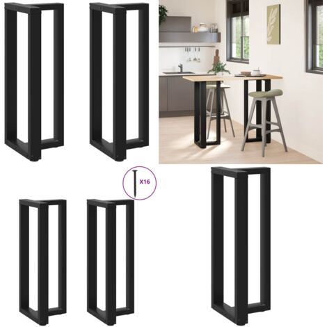 Gambe per tavolo da bar a forma di T 2 pz nere 50x35x(100-101) cm in acciaio - Gambe in acciaio - Gambe a forma di T