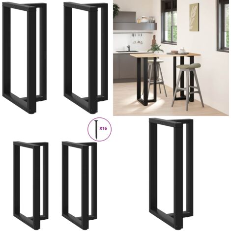 Gambe per tavolo da bar a forma di T 2 pz nere 60x35x(100-101) cm in acciaio - Gambe in acciaio - Gambe a forma di T