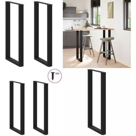 Gambe per tavolo da bar a forma di U 2 pz nere 60x(110-111) cm in acciaio - Tavolo da bar - Gambe in acciaio