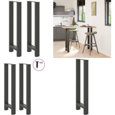 Gambe per tavolo da bar antracite 2 pz 40x(100-101) cm in acciaio - Gambe in acciaio - Gambe per bar