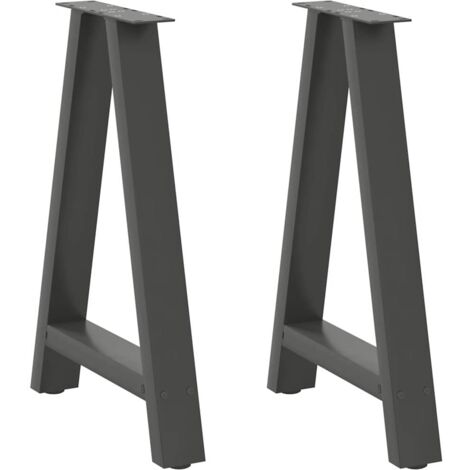 Gambe per tavolo da pranzo a forma di A 2 pz Antracite 50x(72-73) cm Acciaio vidaXL