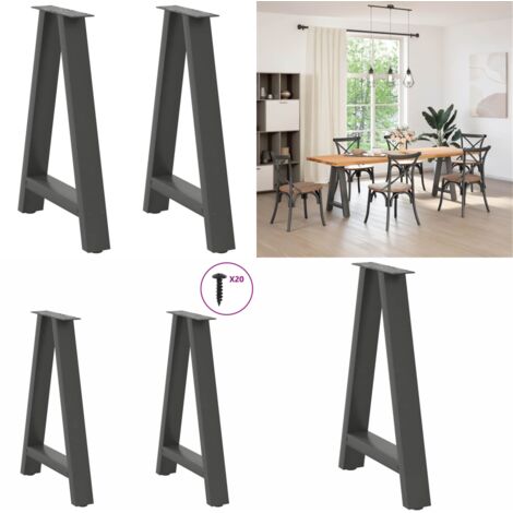Gambe per tavolo da pranzo a forma di A 2 pz Antracite 60x(72-73) cm Acciaio - Gambe in acciaio - Gambe a forma di A