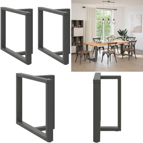 Gambe per tavolo da pranzo a forma di T 2 pz Antracite 100x35x(72-73) cm Acciaio - Gambe in acciaio - Gambe a forma di T