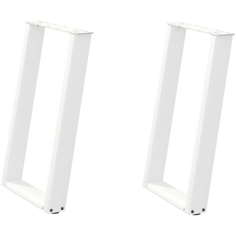 Gambe per tavolo da pranzo a forma di U 2 pz bianche 60x(72-73) cm in acciaio vidaXL