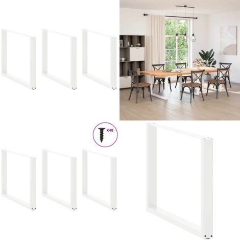 Gambe per tavolo da pranzo a forma di U 3 pz bianche 100x(72-73) cm in acciaio - Gambe in acciaio - Gambe a forma di U