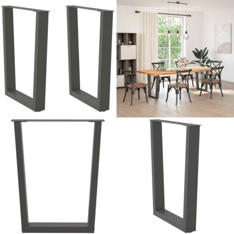Gambe per tavolo da pranzo a forma di V 2 pz Antracite 70x(72-73,3) cm Acciaio - Gambe in acciaio - Gambe per tavolo da pranzo a forma di V