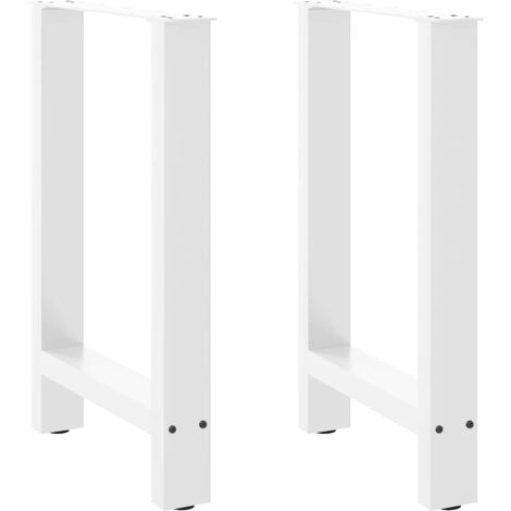 Gambe per tavolo da pranzo bianche 2 pz 60x(72-73) cm in acciaio vidaXL