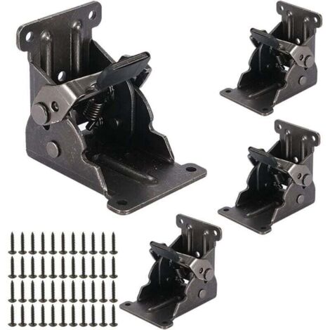 Gambe per tavolo pieghevoli bloccabili con cerniere, set da 4, gambe per tavolo pieghevoli bloccabili a 90°, supporto per consolle pieghevole, accessori per tavolo pieghevole, portata 200 kg, bloccabi