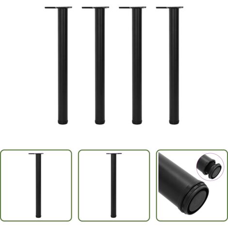 Gambe per tavolo regolabili -  Set Gambe per Tavolo 4 pz Nere Regolabili in Altezza 710 mm