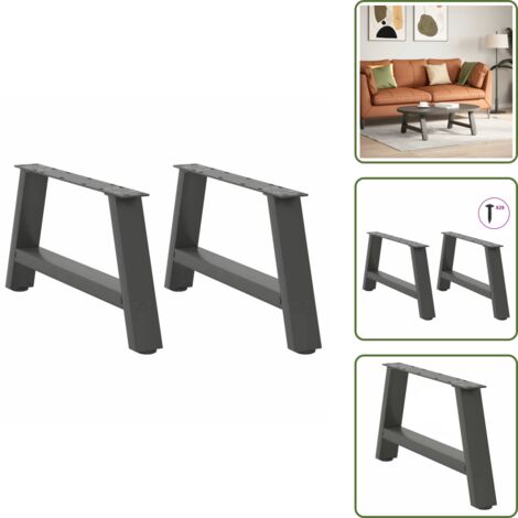Gambe per tavolo - vidaXL Gambe per Tavolino da Caffè a Forma di A 2 pz Antracite 60x(30-31) cm Acciaio - Gambe per tavolino