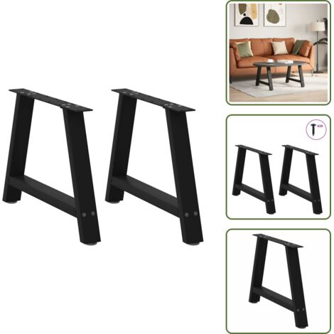 Gambe per tavolo - vidaXL Gambe per Tavolino da Caffè a Forma di A 2 pz Nere 70x(42-43) cm Acciaio - Gambe per tavolino