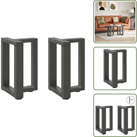 Gambe per tavolo - vidaXL Gambe per Tavolino da Caffè a Forma di T 2 pz Antracite 28x25x(42-43) cm Acciaio - Gambe per panca
