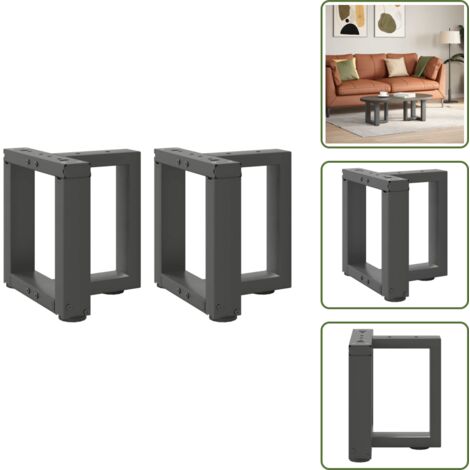 Gambe per tavolo - vidaXL Gambe per Tavolino da Caffè a Forma di T 2 pz Antracite 30x25x(30-31) cm Acciaio - Gambe per scrivania
