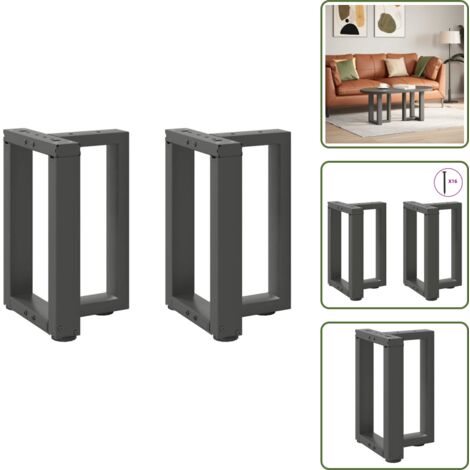 Gambe per tavolo - vidaXL Gambe per Tavolino da Caffè a Forma di T 2 pz Antracite 38x25x(42-43) cm Acciaio - Gambe per panca