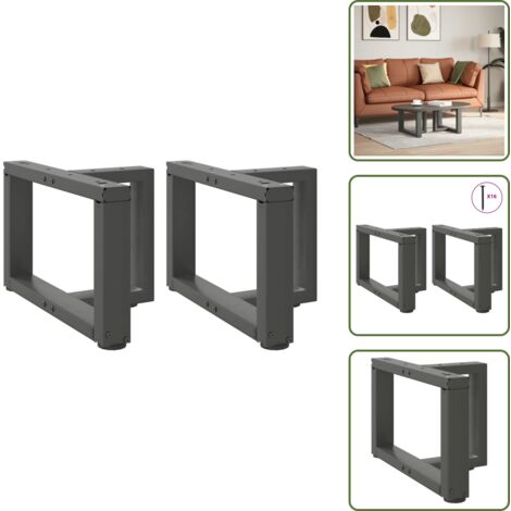Gambe per tavolo - vidaXL Gambe per Tavolino da Caffè a Forma di T 2 pz Antracite 50x25x(30-31) cm Acciaio - Gambe per scrivania