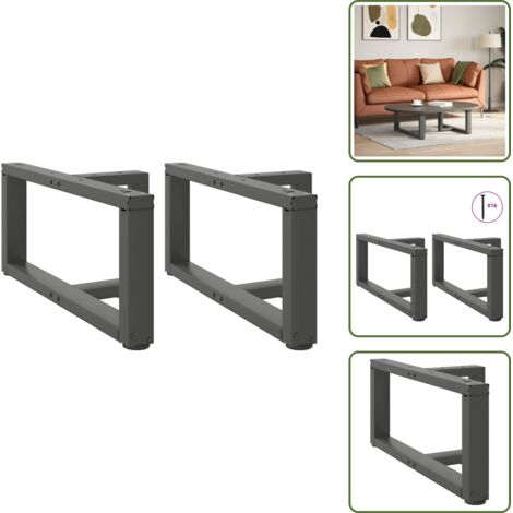 Gambe per tavolo - vidaXL Gambe per Tavolino da Caffè a Forma di T 2 pz Antracite 60x25x(30-31) cm Acciaio - Gambe per scrivania