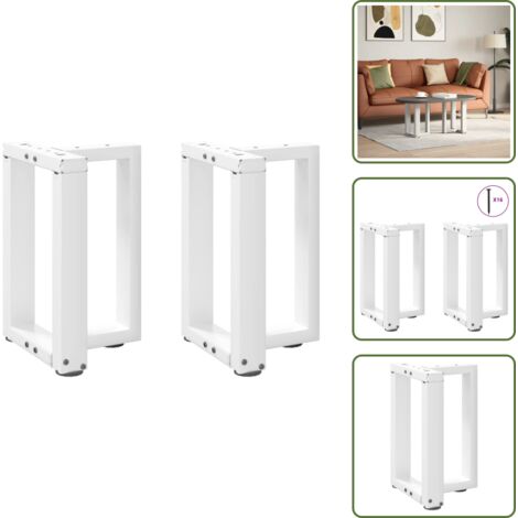 Gambe per tavolo - vidaXL Gambe per Tavolino da Caffè a Forma di T 2 pz Bianche 38x25x(42-43) cm Acciaio - Gambe per panca